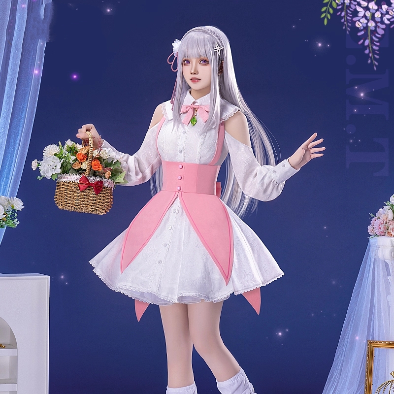 Anime Cosplay Re Zero - Костюм для косплея Эмилии из Re:Zero